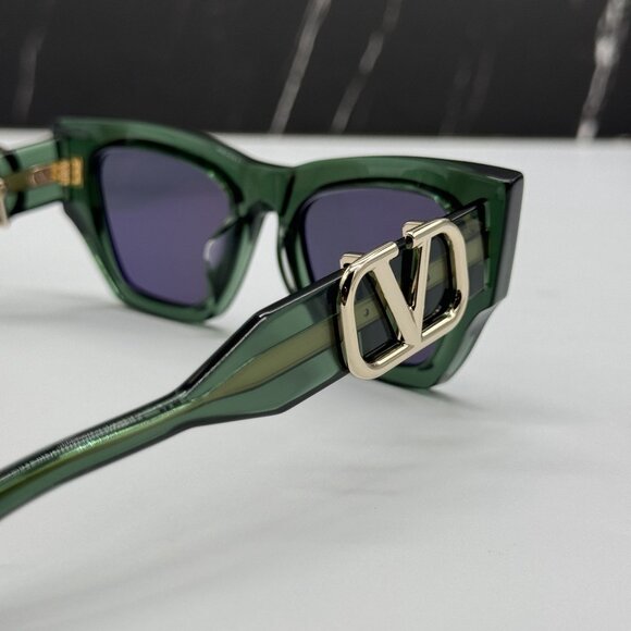 NEW VALENTINO VLS-166D GREEN GREY CAT EYE SUNGLASSES VALENTINO - Picture 6 of 10